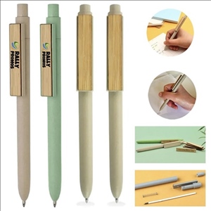 Eco Friendly Material Bamboo Fiber Pen With Bamboo Clip